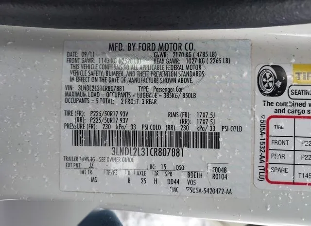 3LNDL2L31CR807881 2012 2012 Lincoln MKZ- Hybrid 9