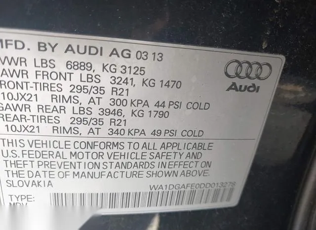 WA1DGAFE0DD013278 2013 2013 Audi Q7- 3-0T S Line Prestige 9