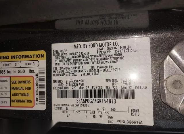 3FA6P0G77GR154813 2016 2016 Ford Fusion- S 9