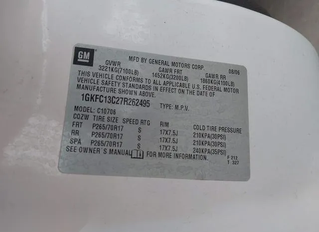 1GKFC13C27R262495 2007 2007 GMC Yukon- Sle 9