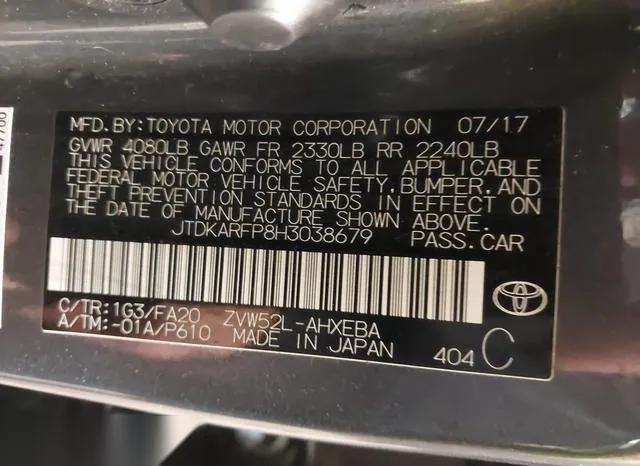 JTDKARFP8H3038679 2017 2017 Toyota Prius- Prime Plus 9