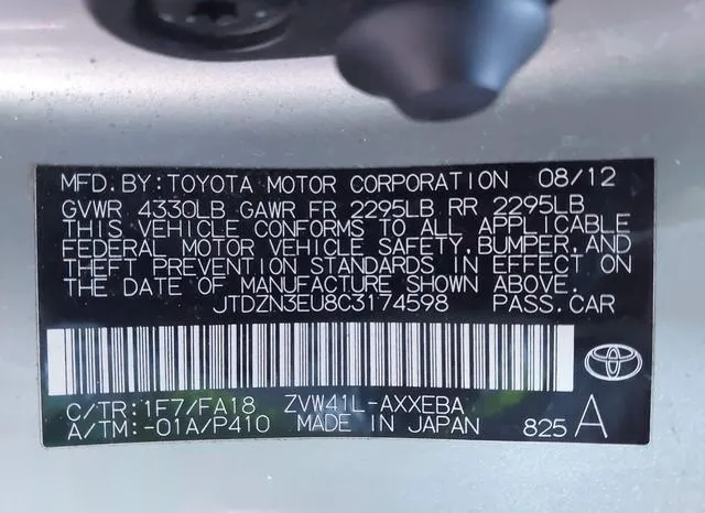 JTDZN3EU8C3174598 2012 2012 Toyota Prius- V Three 9