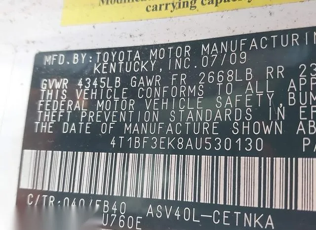 4T1BF3EK8AU530130 2010 2010 Toyota Camry 9