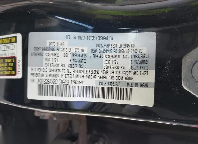 JM3TB28AX80138969 2008 2008 Mazda CX-9- Grand Touring 9