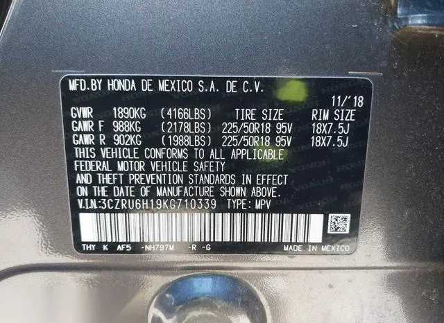 3CZRU6H19KG710339 2019 2019 Honda HR-V- Sport 9