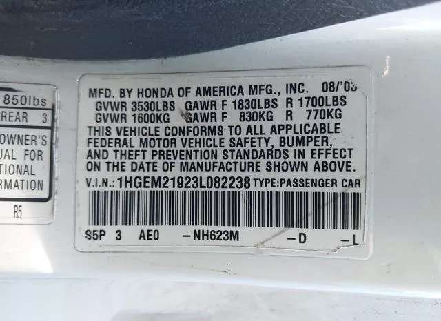 1HGEM21923L082238 2003 2003 Honda Civic- EX 9