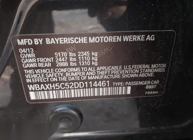 WBAXH5C52DD114461 2013 2013 BMW 5 Series- 528I Xdrive 9