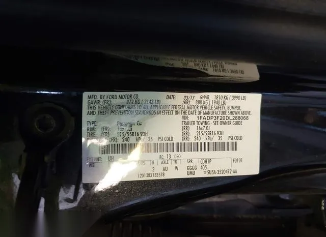 1FADP3F20DL288068 2013 2013 Ford Focus- SE 9