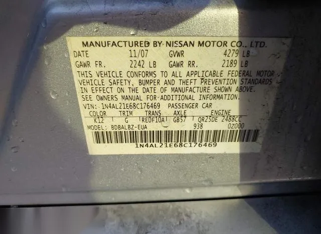 1N4AL21E68C176469 2008 2008 Nissan Altima- 2-5 S 9