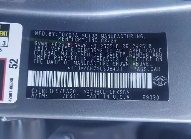 4T1DAACK7SU538431 2025 2025 Toyota Camry- SE 9