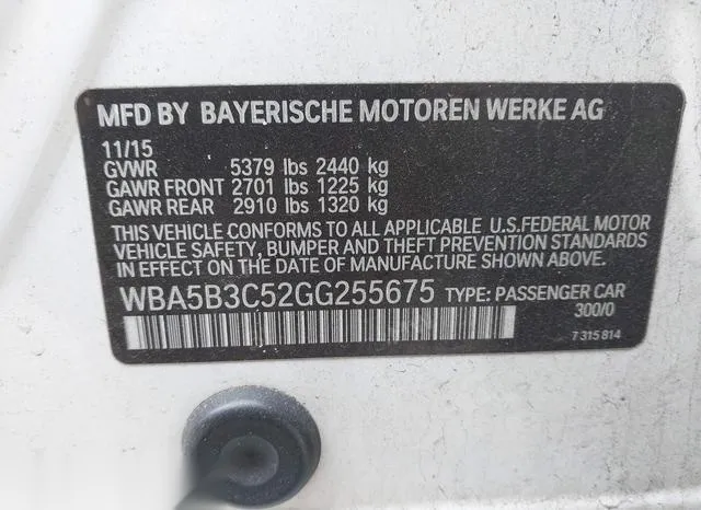 WBA5B3C52GG255675 2016 2016 BMW 5 Series- 535I Xdrive 9