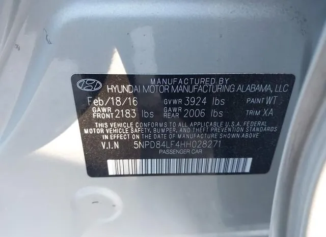 5NPD84LF4HH028271 2017 2017 Hyundai Elantra- SE 9