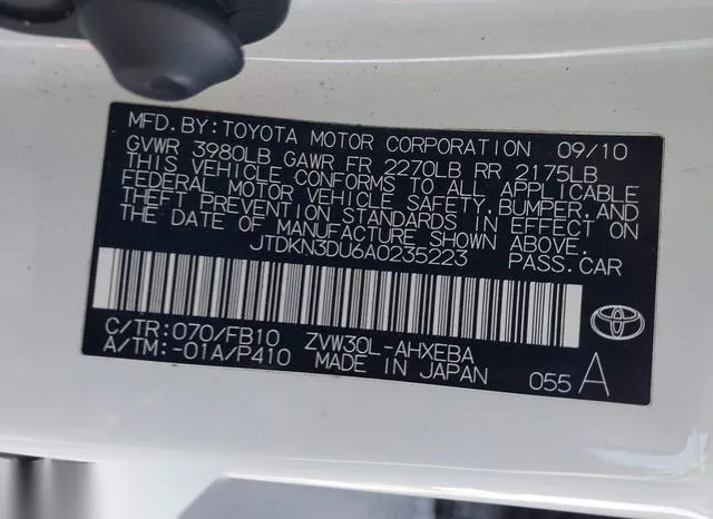 JTDKN3DU6A0235223 2010 2010 Toyota Prius- Iii 9