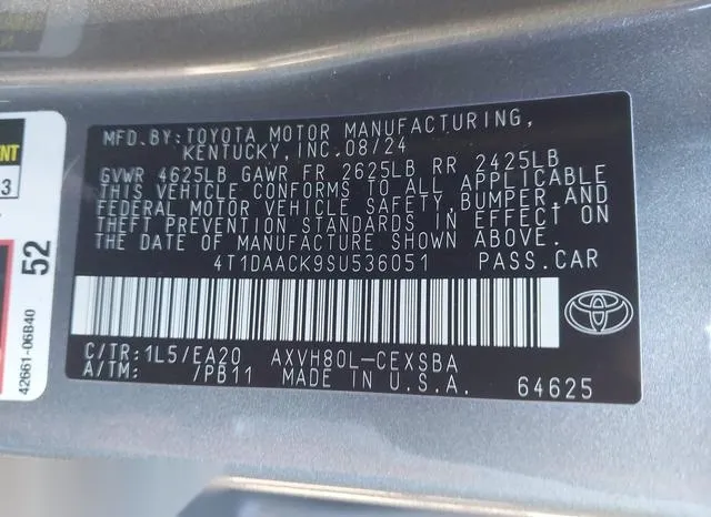 4T1DAACK9SU536051 2025 2025 Toyota Camry- SE 9