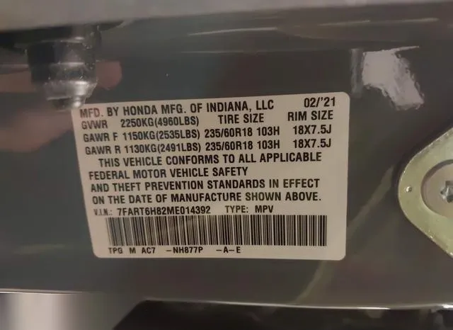 7FART6H82ME014392 2021 2021 Honda CR-V- Hybrid Ex-L 9