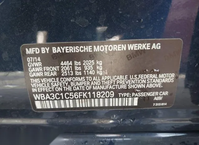 WBA3C1C56FK118209 2015 2015 BMW 3 Series- 328I 9