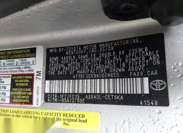 4T1BF3EK9AU008655 2010 2010 Toyota Camry- SE 9