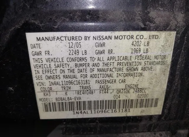 1N4AL11D96C163181 2006 2006 Nissan Altima- 2-5 S 9