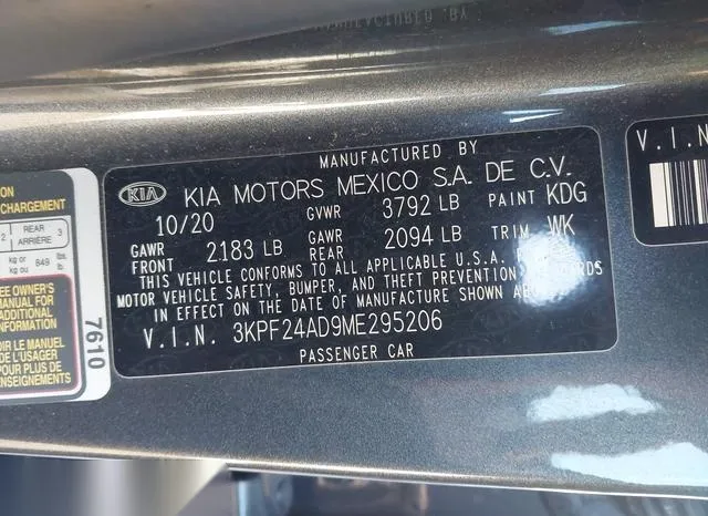 3KPF24AD9ME295206 2021 2021 KIA Forte- Lxs 9