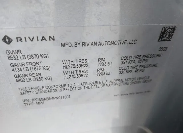 7PDSGABA4PN011007 2023 2023 Rivian R1S- Adventure 9