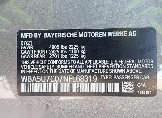 WBA5U7C07NFL68319 2022 2022 BMW 3 Series- M340I 9