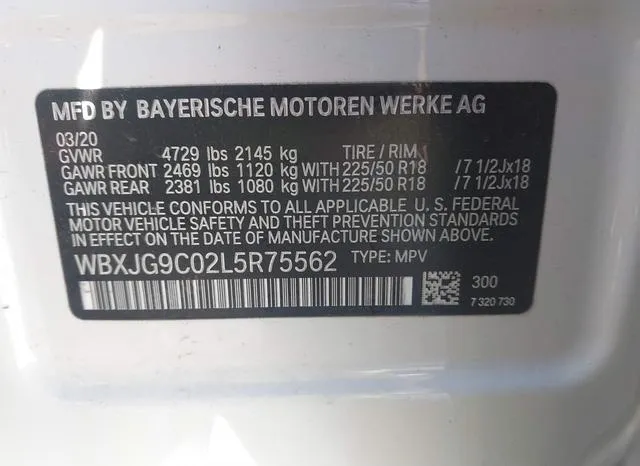 WBXJG9C02L5R75562 2020 2020 BMW X1- Xdrive28I 9