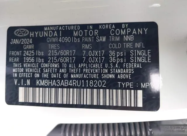 KM8HA3AB4RU118202 2024 2024 Hyundai Kona- SE 9