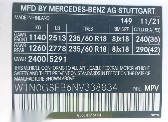 W1N0G8EB6NV338834 2022 2022 Mercedes-Benz GLC 300- 4Matic Suv 9