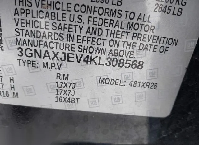 3GNAXJEV4KL308568 2019 2019 Chevrolet Equinox- LT 9