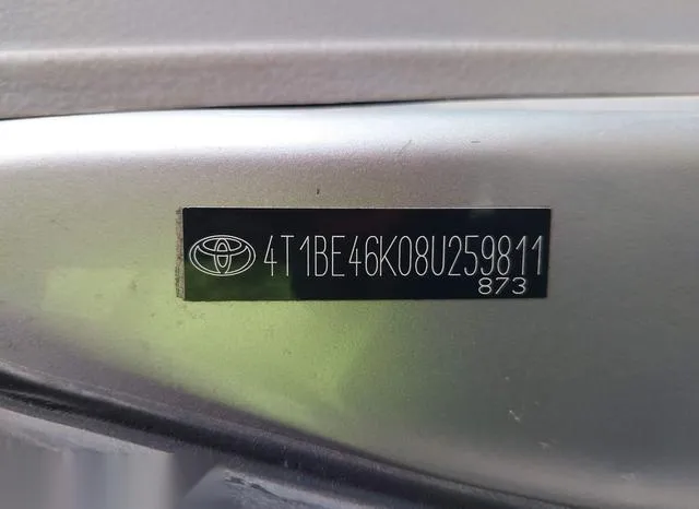 4T1BE46K08U259811 2008 2008 Toyota Camry 9