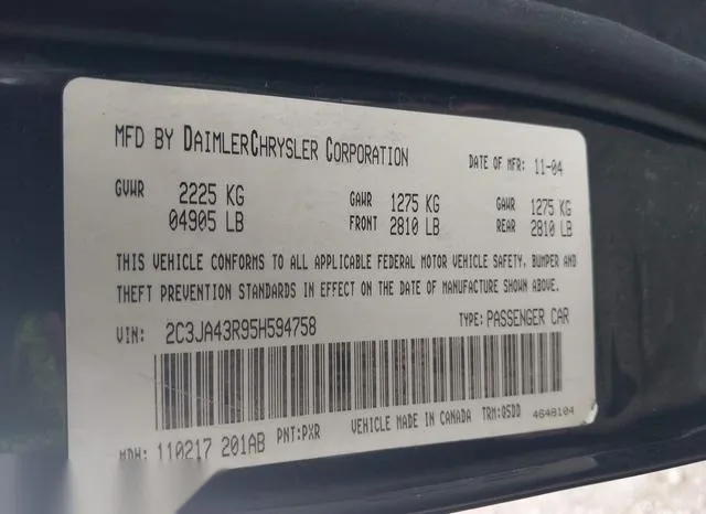 2C3JA43R95H594758 2005 2005 Chrysler 300 9