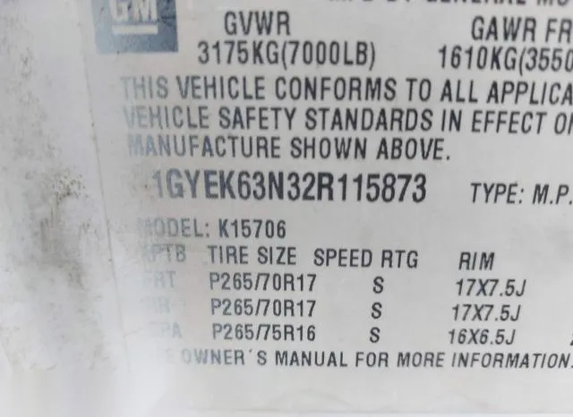 1GYEK63N32R115873 2002 2002 Cadillac Escalade- Standard 9