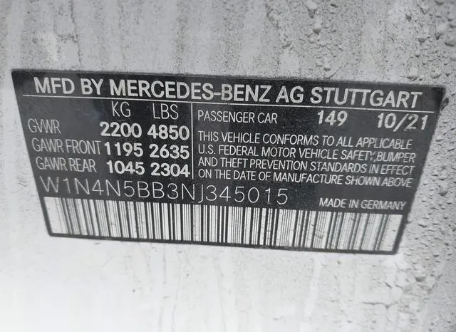 W1N4N5BB3NJ345015 2022 2022 Mercedes-Benz Amg Gla 35- 4Matic 9