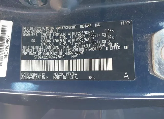 5TDZA22C76S427818 2006 2006 Toyota Sienna- Xle 9