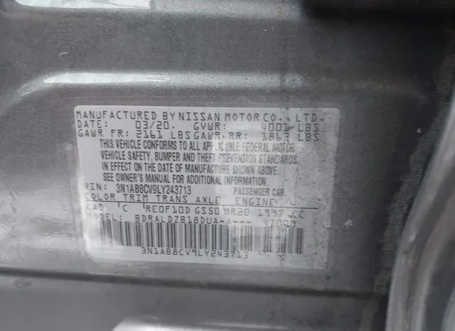 3N1AB8CV9LY243713 2020 2020 Nissan Sentra- Sv Xtronic Cvt 9