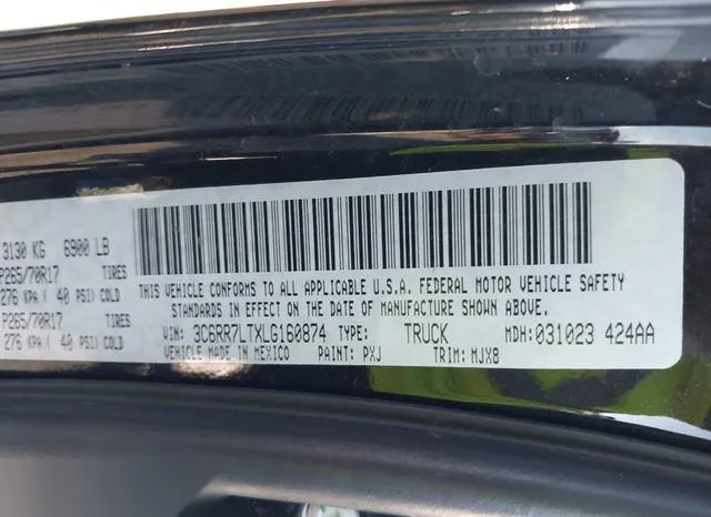 3C6RR7LTXLG160874 2020 2020 RAM 1500- Classic Slt  4X4 5-7 Box 9