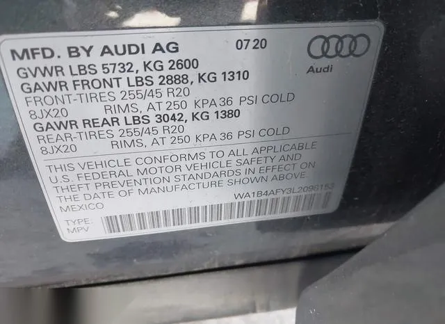 WA1B4AFY3L2098153 2020 2020 Audi SQ5- Premium Plus Tfsi Qua 9