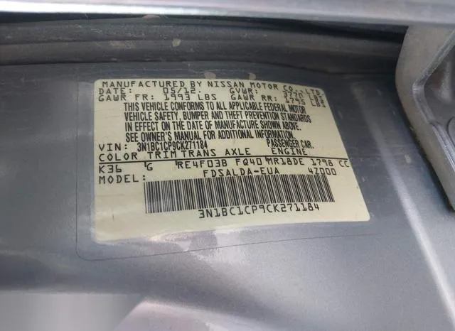 3N1BC1CP9CK271184 2012 2012 Nissan Versa- 1-8 S 9