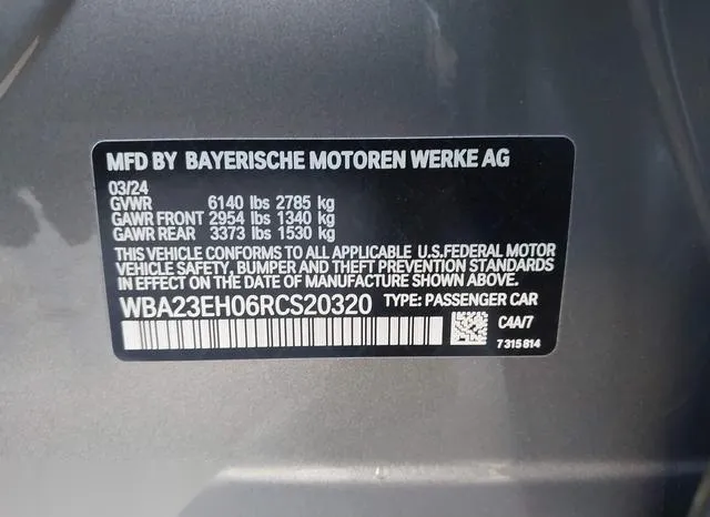 WBA23EH06RCS20320 2024 2024 BMW 7 Series- 740 I 9