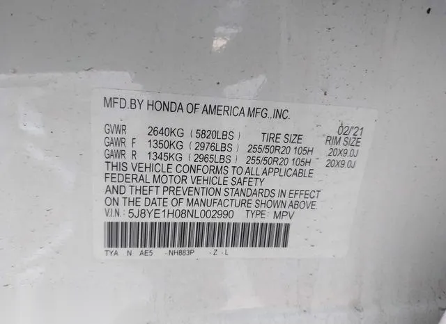 5J8YE1H08NL002990 2022 2022 Acura MDX- A-Spec Package 9