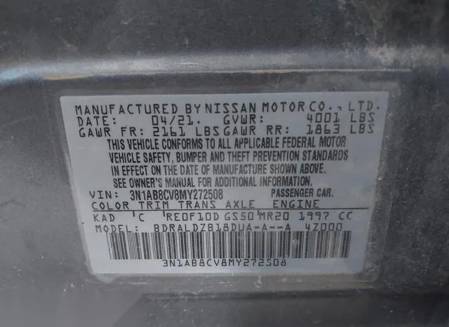 3N1AB8CV8MY272508 2021 2021 Nissan Sentra- Sv Xtronic Cvt 9