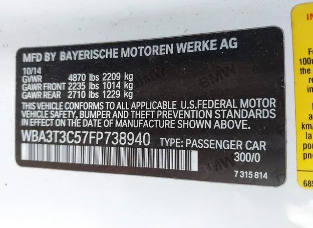 WBA3T3C57FP738940 2015 2015 BMW 435I 9