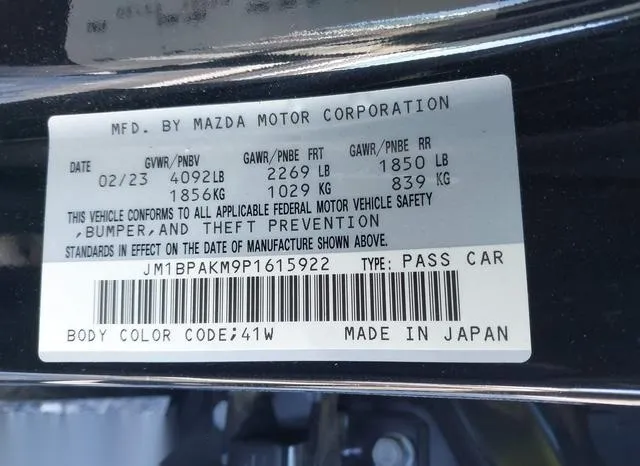 JM1BPAKM9P1615922 2023 2023 Mazda 3- 2-5 S Select 9