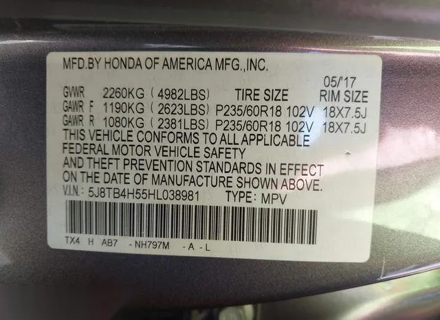 5J8TB4H55HL038981 2017 2017 Acura RDX- Technology   Acurawa 9