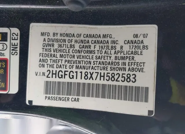 2HGFG118X7H582583 2007 2007 Honda Civic- EX 9