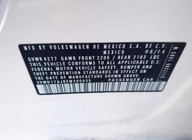 3VWD17AJ8EM300935 2014 2014 Volkswagen Jetta- 1-8T Se 9