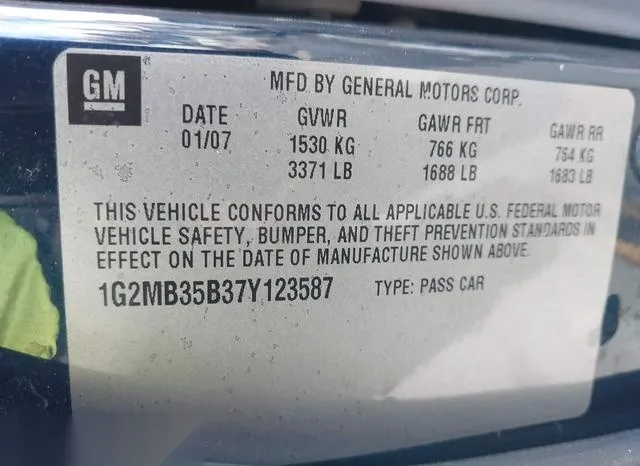 1G2MB35B37Y123587 2007 2007 Pontiac Solstice 9