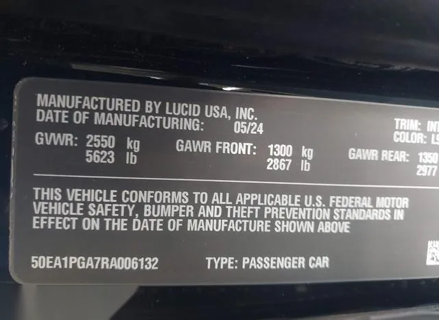 50EA1PGA7RA006132 2024 2024 Lucid AIR- Pure 9