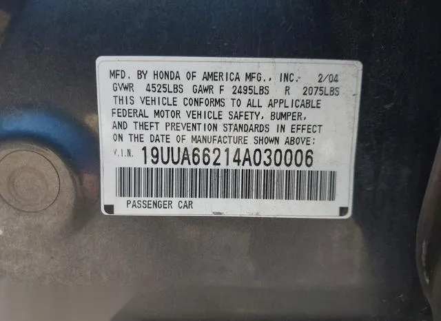 19UUA66214A030006 2004 2004 Acura TL 9