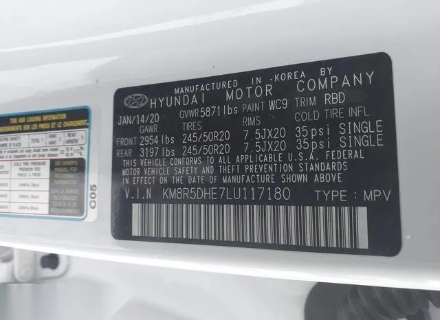 KM8R5DHE7LU117180 2020 2020 Hyundai Palisade- Limited 9